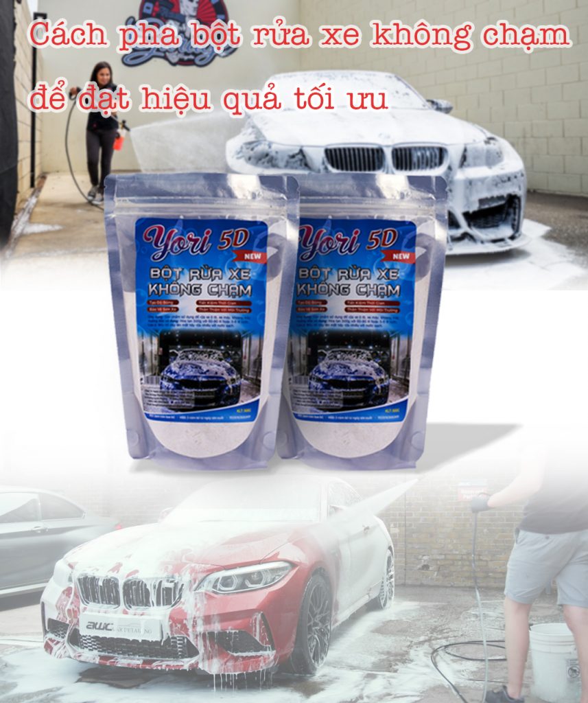 Cách pha bột rửa xe không chạm để đạt hiệu quả tối ưu