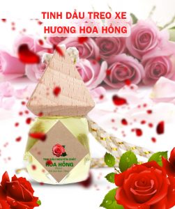 Tinh dầu treo xe hương hoa hồng